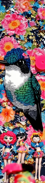 Free colorful bookmark with a cute bird illustration